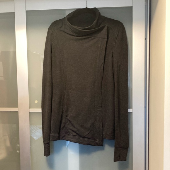Lululemon coast wrap sweater jacket dark charcoal gray size 8 cocoon - Picture 1 of 7
